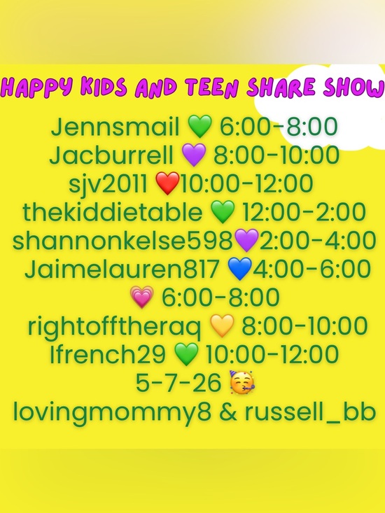 Other - Kids and teen first share show every Thursday! 
Let’s get you what you need!